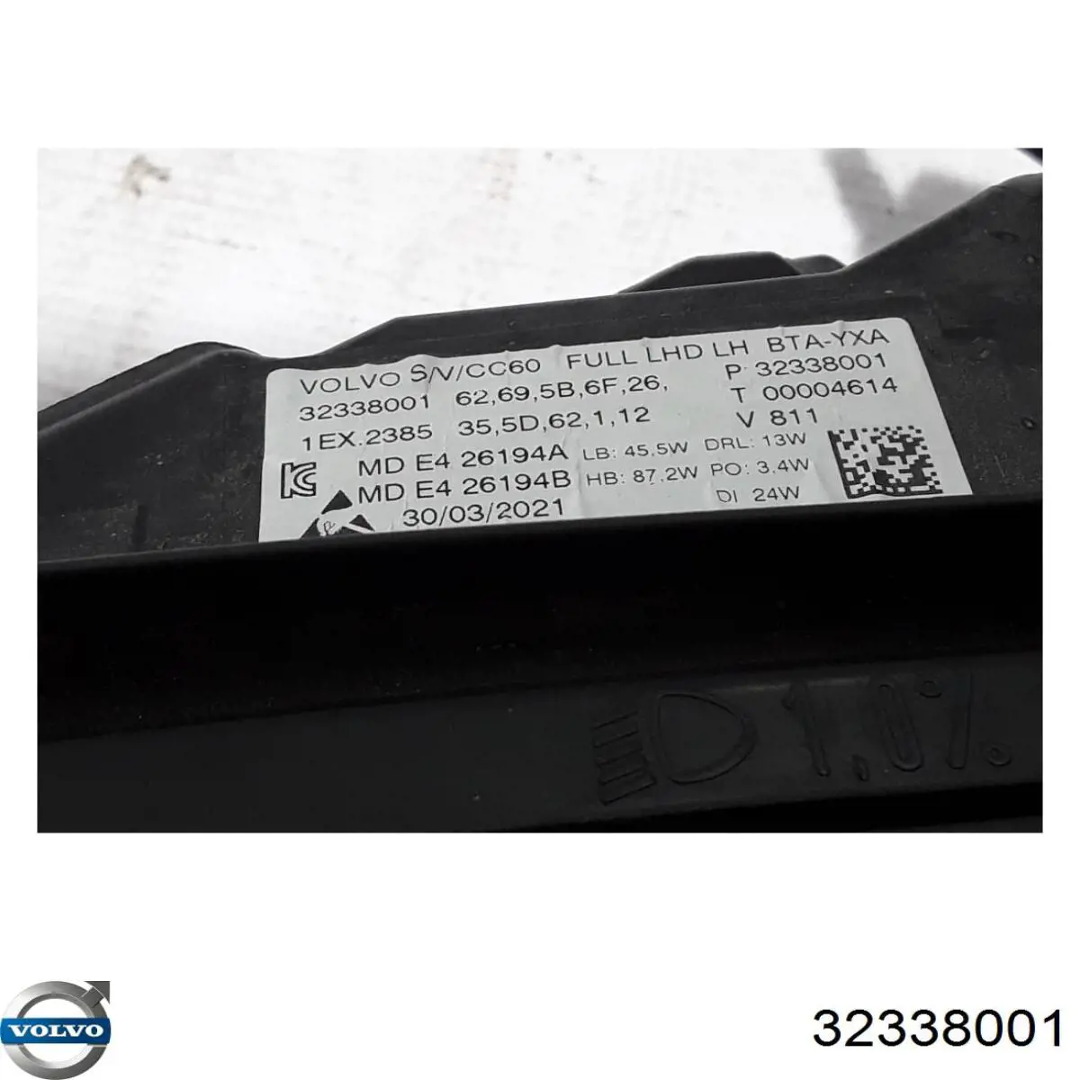 Фари Volvo 32338001 ціна, від 1482.36 USD