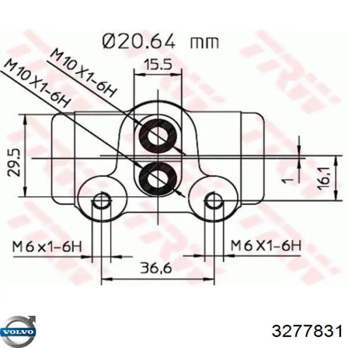 3277831 Volvo Циліндр гальмівний колісний/робітник, задній