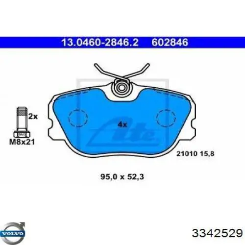 Гальмівні колодки Volvo 3342529 ціна, від 25.45 USD