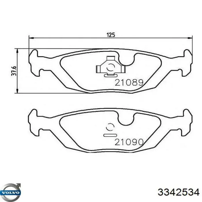 Задні гальмівні колодки Volvo 3342534 ціна, від 17.18 USD