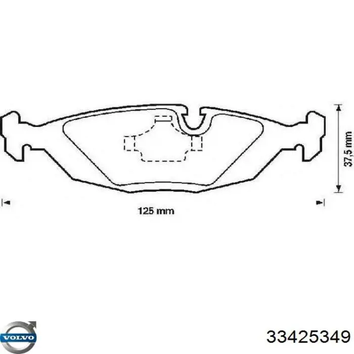 Купити 33425349 Volvo Задні колодки