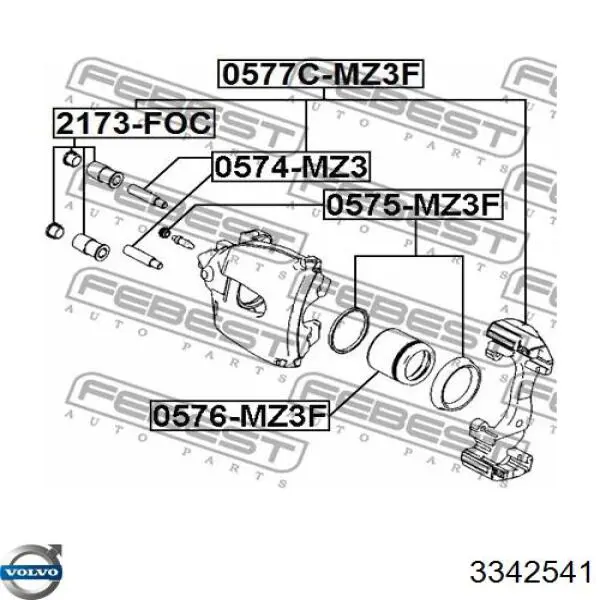 Купити 3342541 Volvo Направляюча супорту переднього