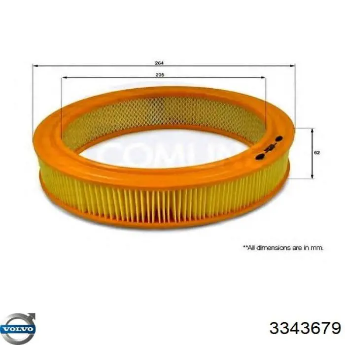 Повітряний фільтр 3343679 Volvo