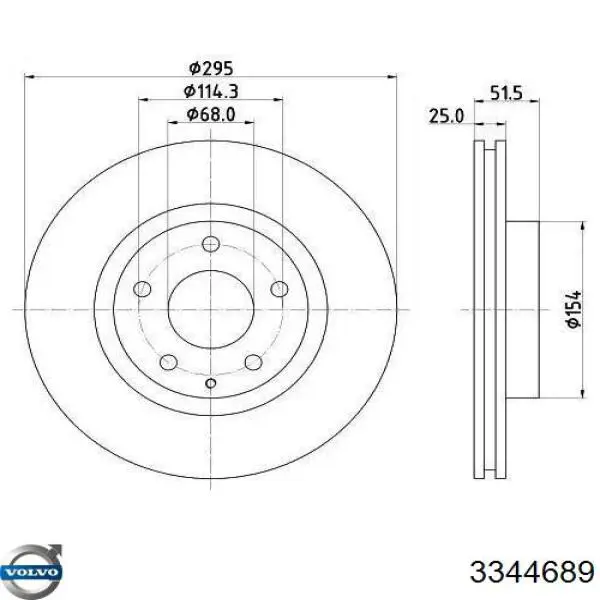 Комплект пружинок кріплення дискових колодок, задніх 3344689 Volvo