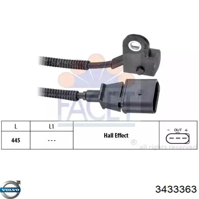 Датчик обертів колінвалу Volvo 3433363 ціна, від 19.30 USD