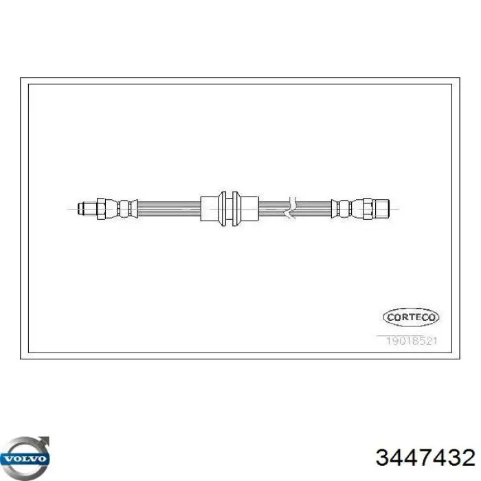 3447432 Volvo Гнучка гальмівна трубка передня