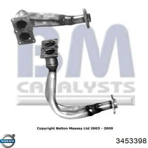 Купити 3453398 Volvo Труба приймальна (штани) глушника, передня