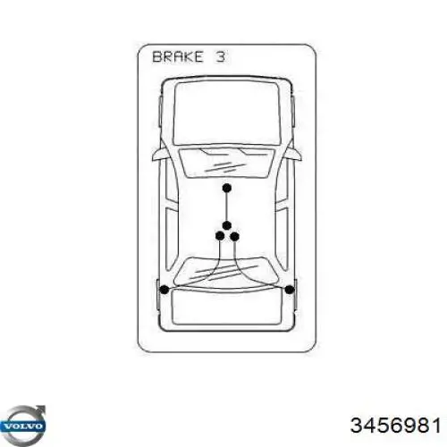 Трос ручного гальма задній, правий/лівий Volvo 3456981 ціна, від 10.56 USD