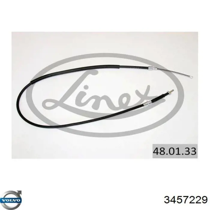 Трос ручного гальма передній 3457229 Volvo