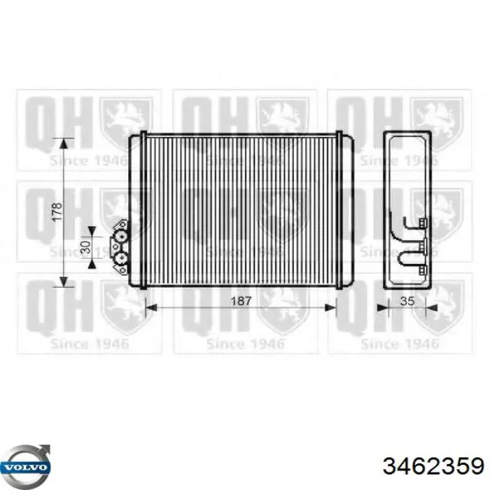3462359 Volvo Радіатор опалювача салону