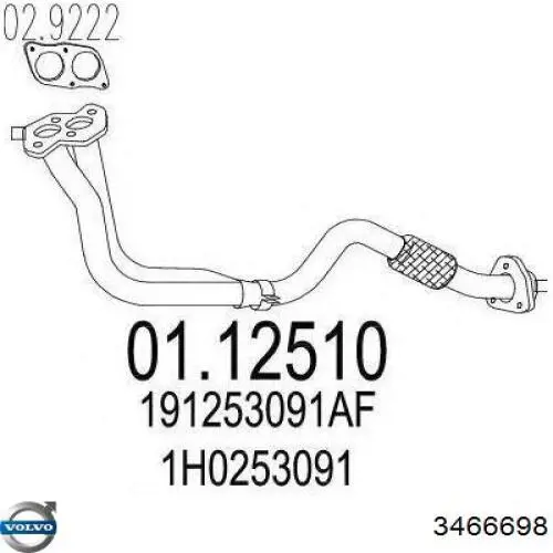 Вихлоп Volvo 3472684 ціна, від 7.09 USD