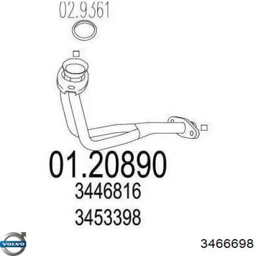 Купити 3472684 Volvo Глушник вихлопних газів кінцевий