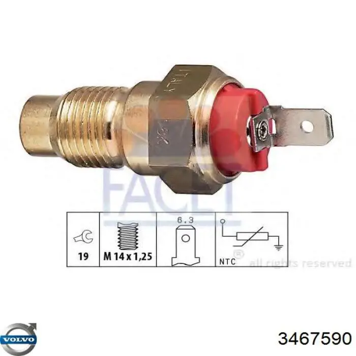 Термодатчик охолоджуючої рідини Volvo 3467590 ціна, від 6.49 USD