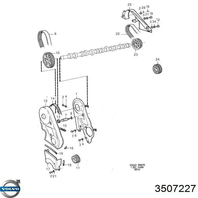 Купити 3507227 Volvo Ремінь газорозподільного механізму