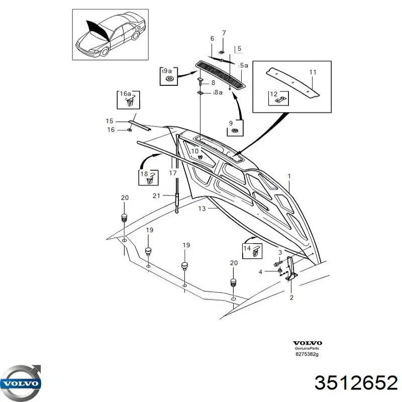 3512652 Volvo емблема решітки радіатора