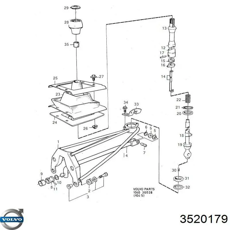 Рукоятка важеля КПП Volvo 3520179 ціна, від 31.65 USD