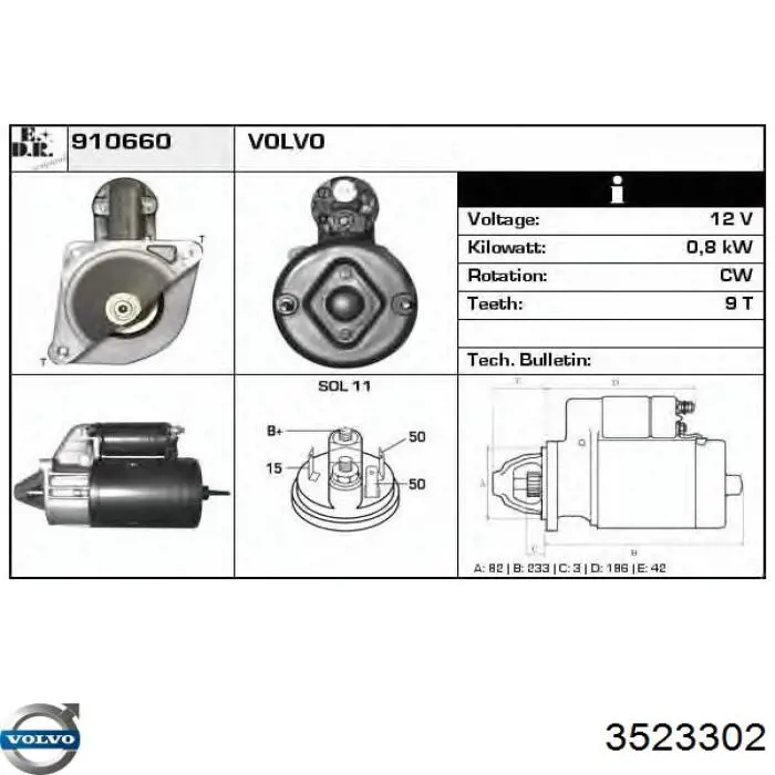 Стартер Bosch 0001108061 ціна, від 99.42 USD