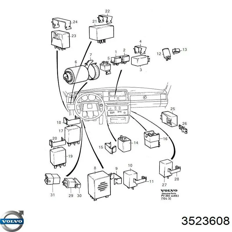 Реле електробензонасосу Volvo 3523608 ціна, від 25.73 USD