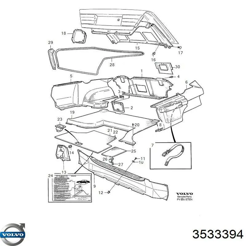 Пістон (кліп) кріплення підкрилки переднього крила Volvo 3533394 ціна, від 0.42 USD