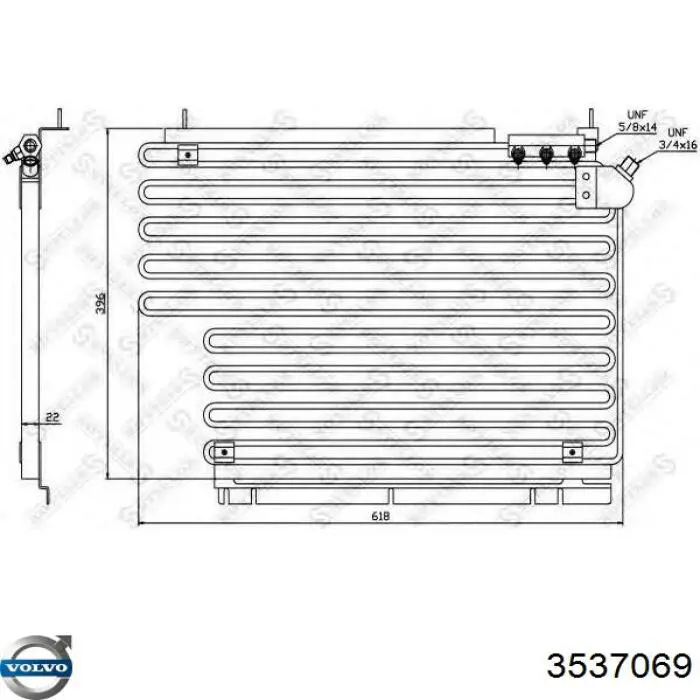 Конденсатор кондиціонера Volvo 3537069 ціна, від 684.31 USD