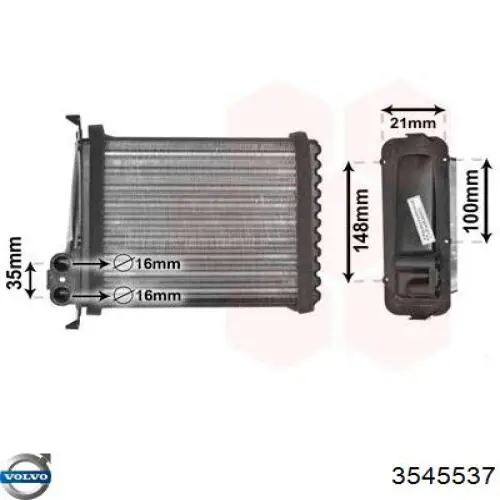 Радіатор пічки 3545537 Volvo