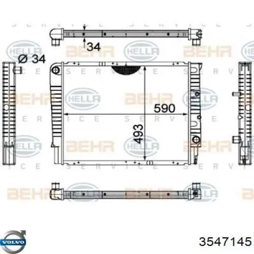 Радіатор основний Volvo 3547145 ціна, від 114.62 USD