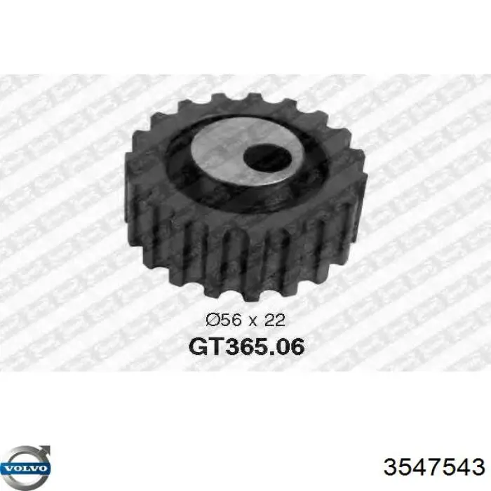 Ролик натягувача ременя ГРМ 3547543 Volvo