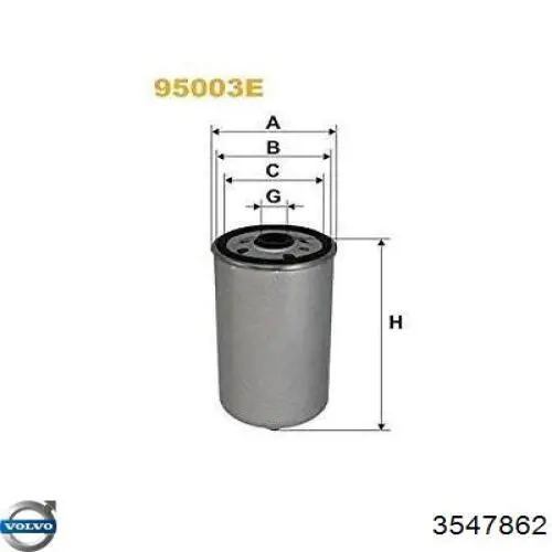 Фільтр паливний 3547862 Volvo