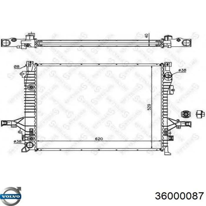 Радіатор охолодження двигуна 36000087 Volvo