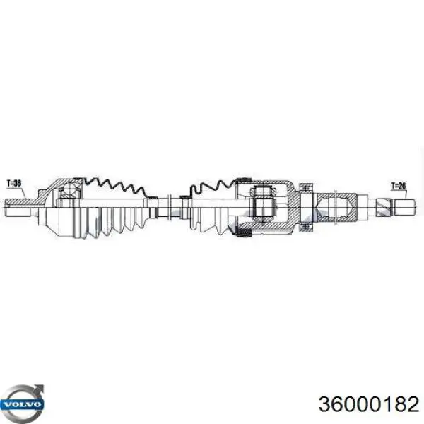 36000182 Volvo піввісь (привід передня, права)
