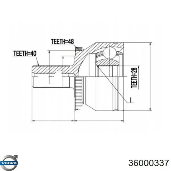 Піввісь передня, права Volvo 36000337 ціна, від 154.92 USD