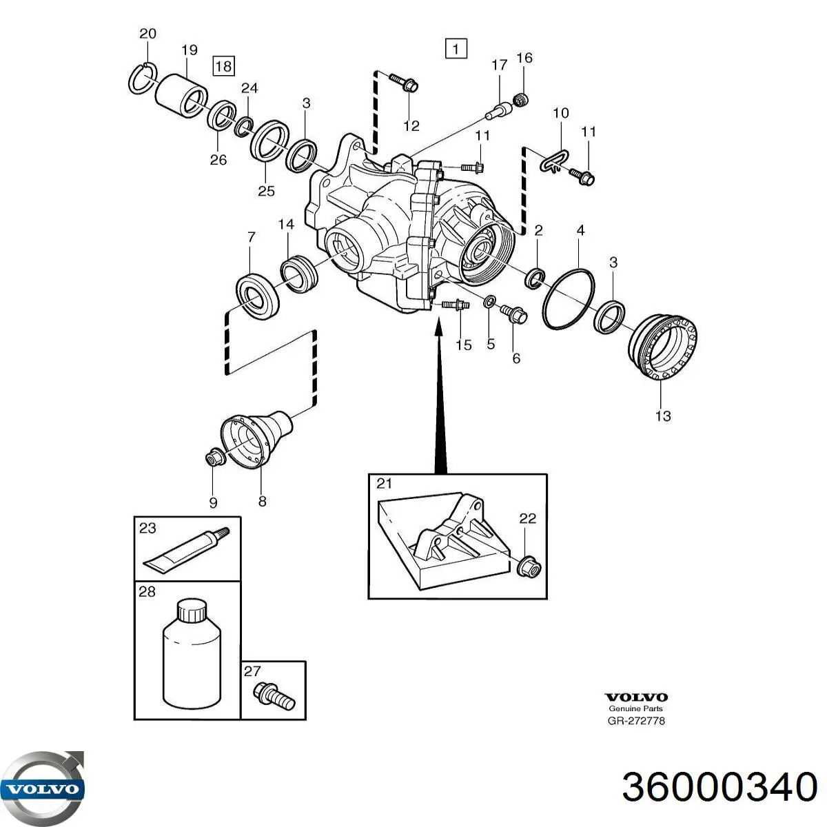 36000340 Volvo Раздатка (коробка роздавальна)