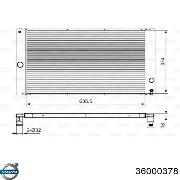 Купити 36000378 Volvo Радіатор двигуна