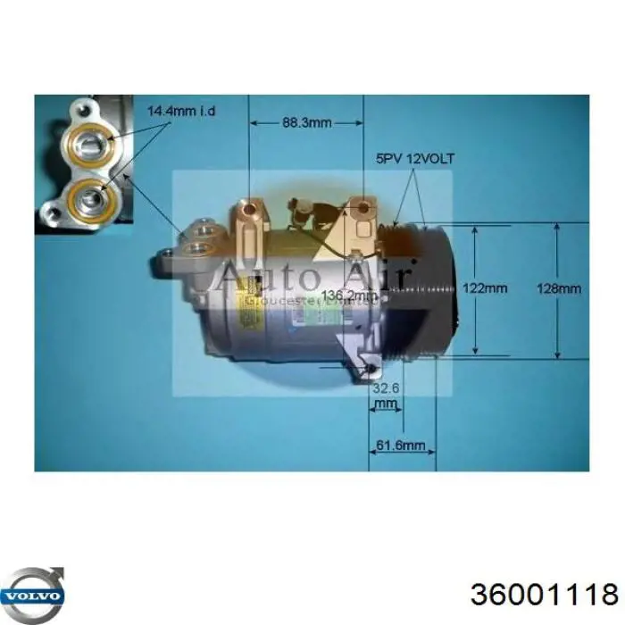 Купити 36001118 Volvo Компресор кліматичної установки