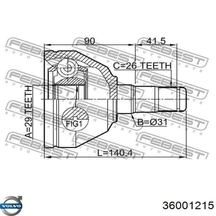 Піввісь передня ліва GKN-Spidan 25536