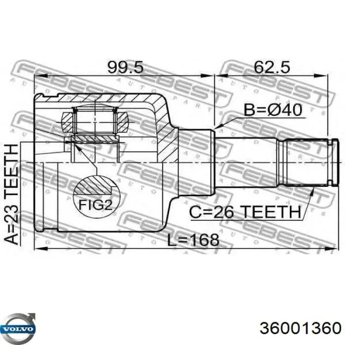 Піввісь передня, права Volvo 8603259 ціна, від 70.38 USD