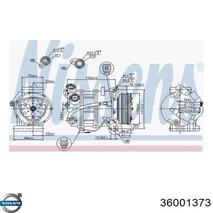 Компресор системи кондиціювання Volvo 36001373 ціна, від 183.00 USD