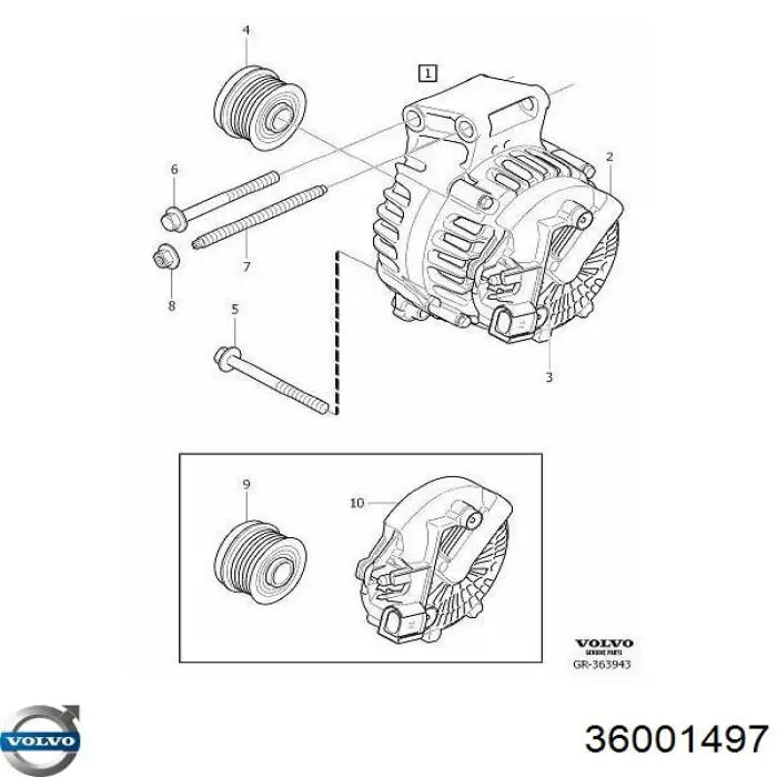 Купити 36001497 Volvo Генератор