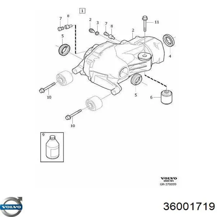 Купити 36002516 Volvo Міст задній в зборі