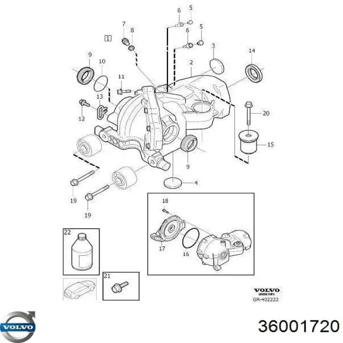 Купити 36001720 Volvo Редуктор середнього моста (головна передача)