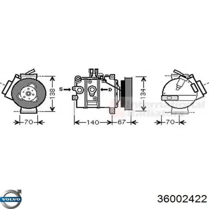 Компресор системи кондиціювання Volvo 36002422 ціна, від 317.82 USD