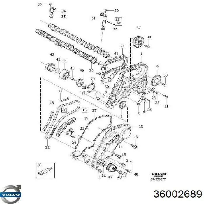 Клапан електромагнітний положення (фаз) розподільного валу Volvo 36002689 ціна, від 64.80 USD