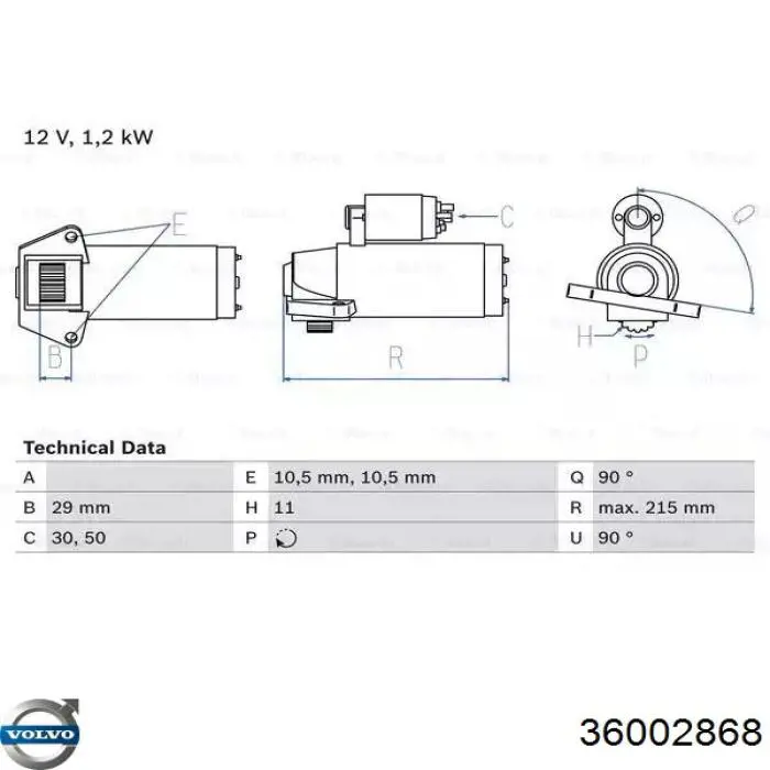 Купити 36002868 Volvo Стартер
