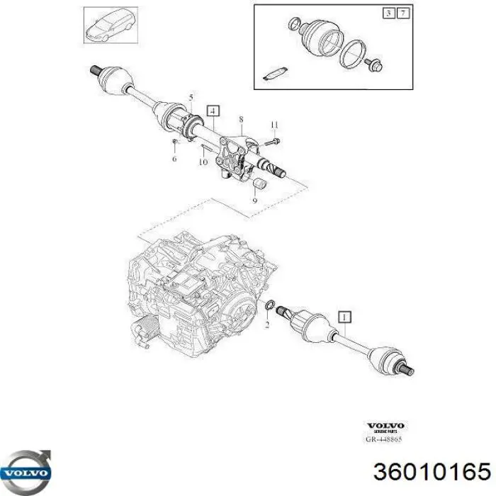 Купити 36010165 Volvo ШРУС внутрішній правий
