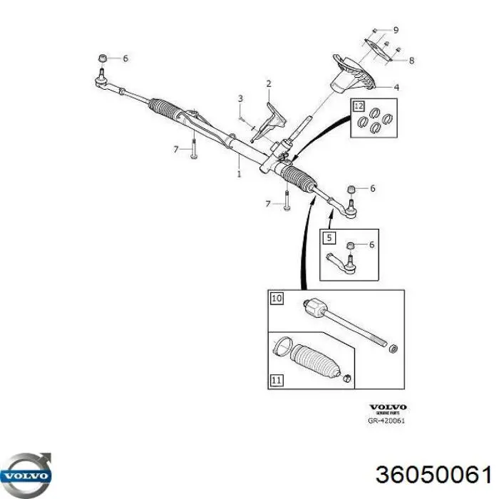 Управління рульове в зборі Volvo 36050061 ціна, від 245.68 USD