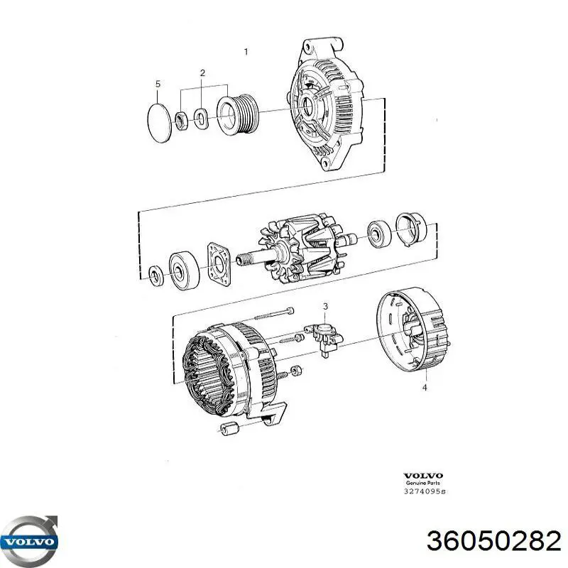 Генератор Volvo 36050282 ціна, від 84.55 USD