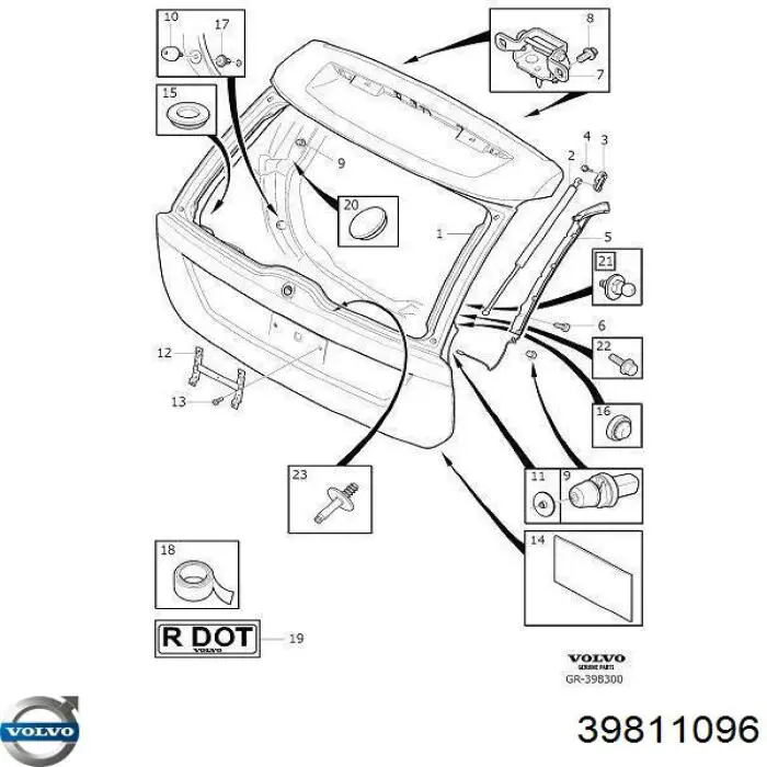 П'яті двері Volvo 39811096 ціна, від 377.25 USD