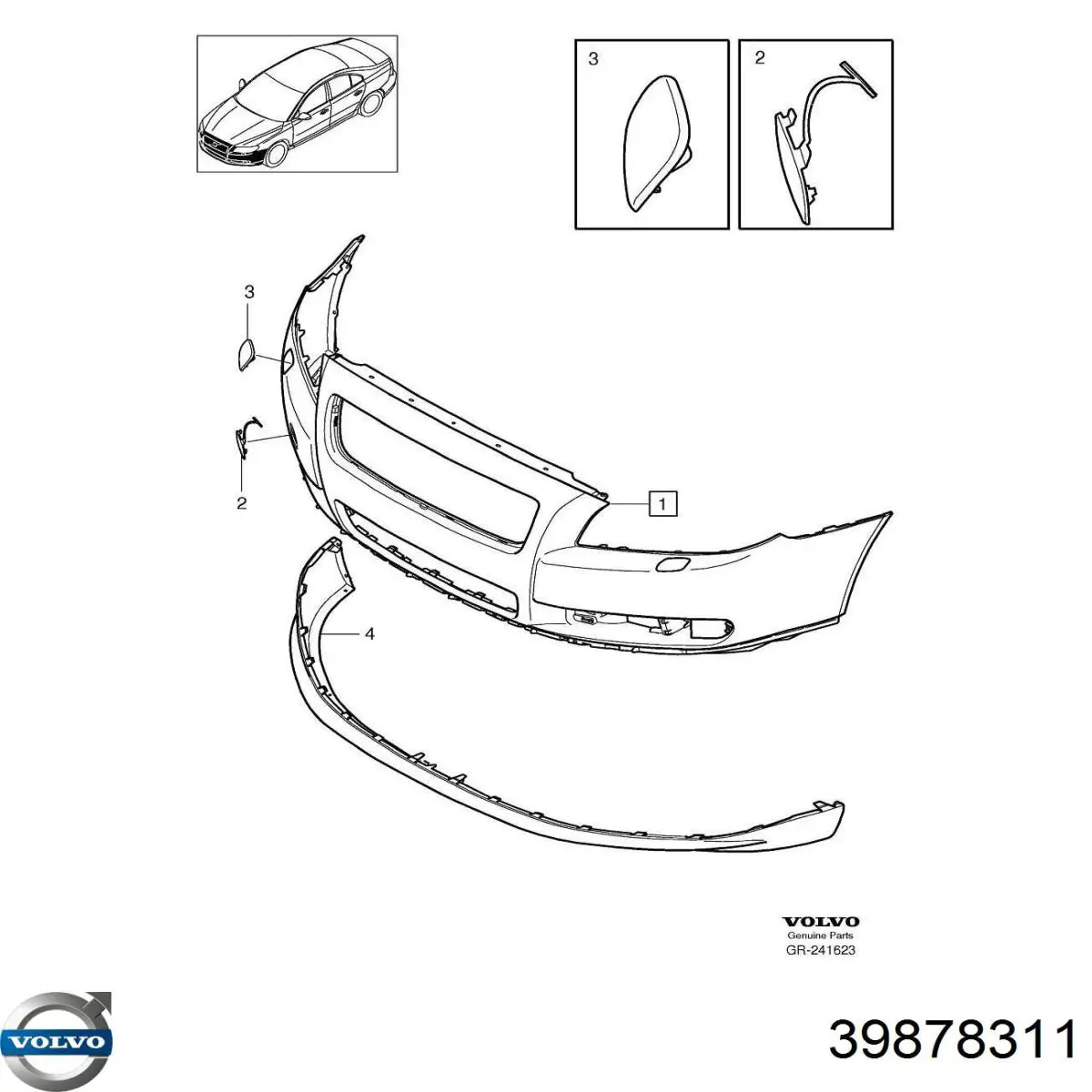 39878311 Volvo Спліттер переднього бампера