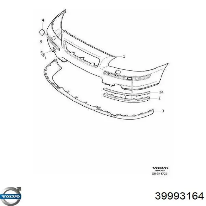 Накладка форсунки омивача фари передньої Volvo S60 1 (RS, RH) (Вольво S60)