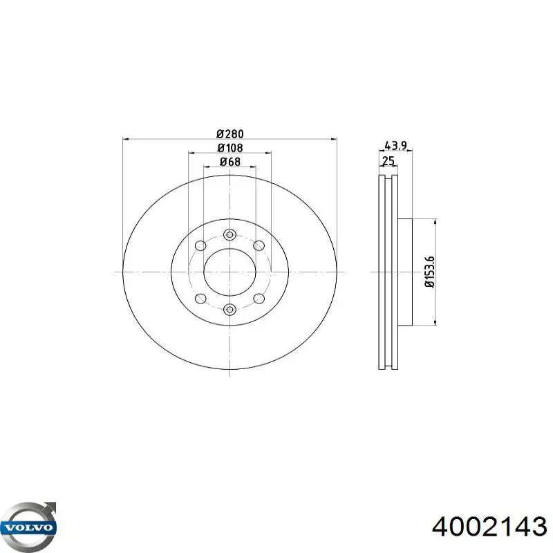 4002143 Volvo Гальмо дискове переднє